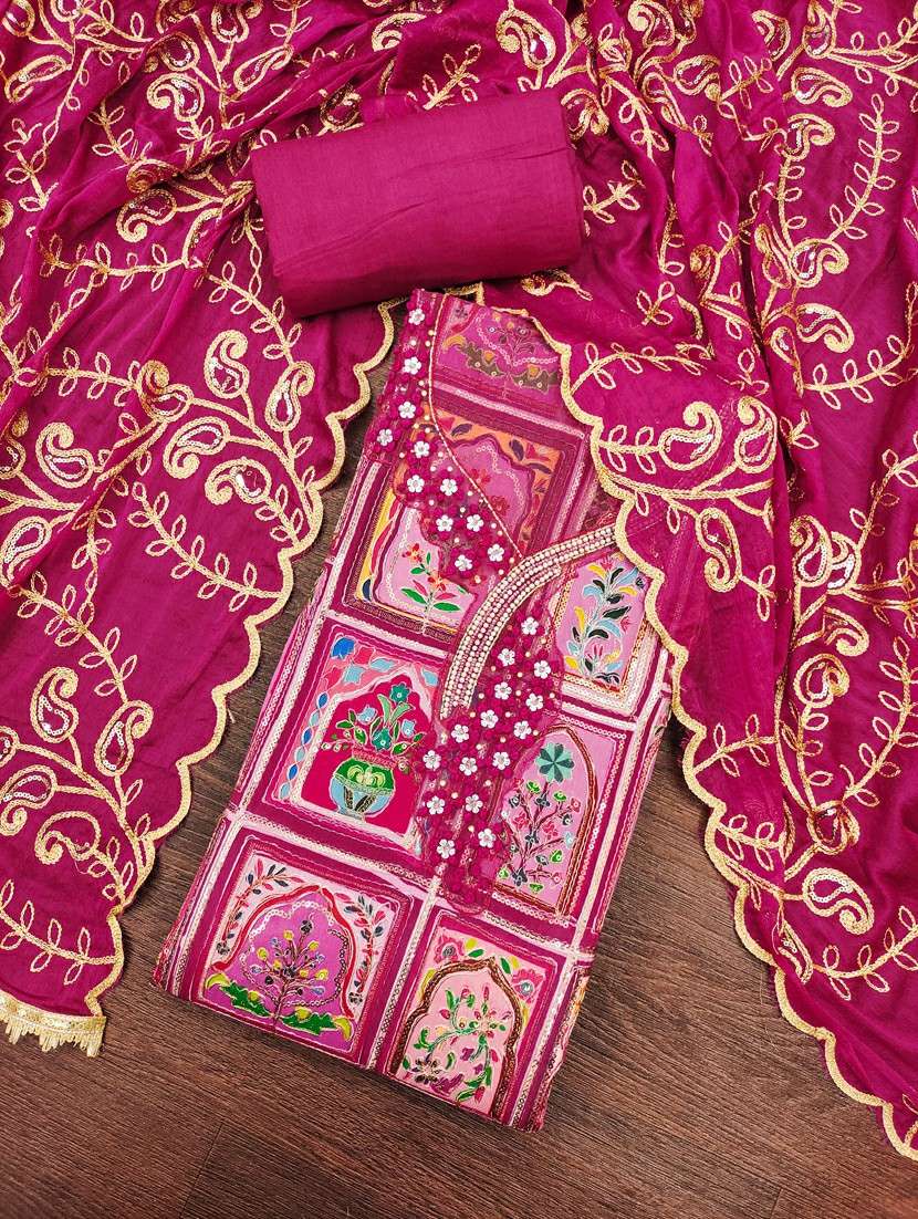 women printed unstitched suit set - 22431974 -  Standard Image - 1