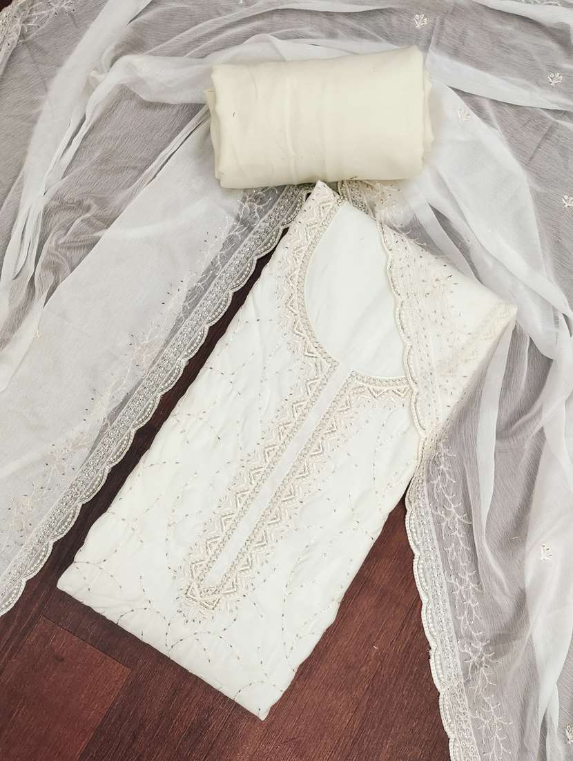 women solid with work unstitched suit set - 22431982 -  Standard Image - 1