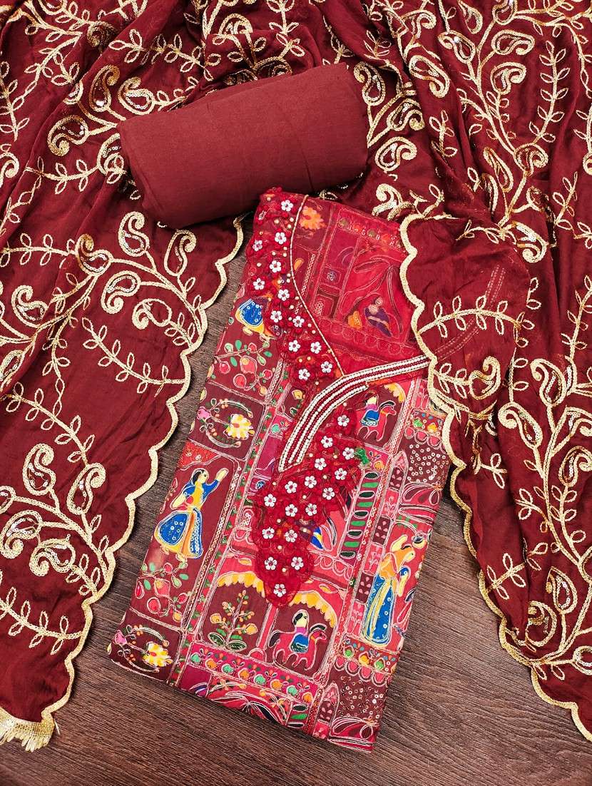 women printed unstitched suit set - 22431990 -  Standard Image - 1