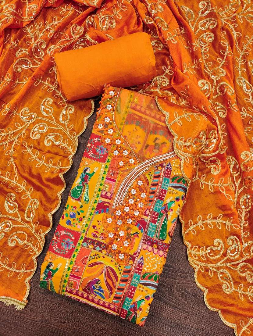 women printed unstitched suit set - 22431991 -  Standard Image - 1