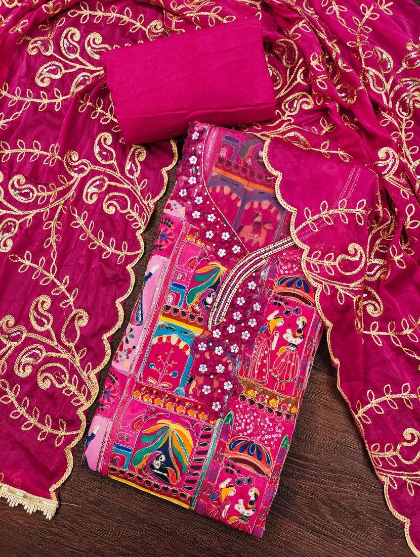 women printed unstitched suit set - 22431992 -  Standard Image - 1