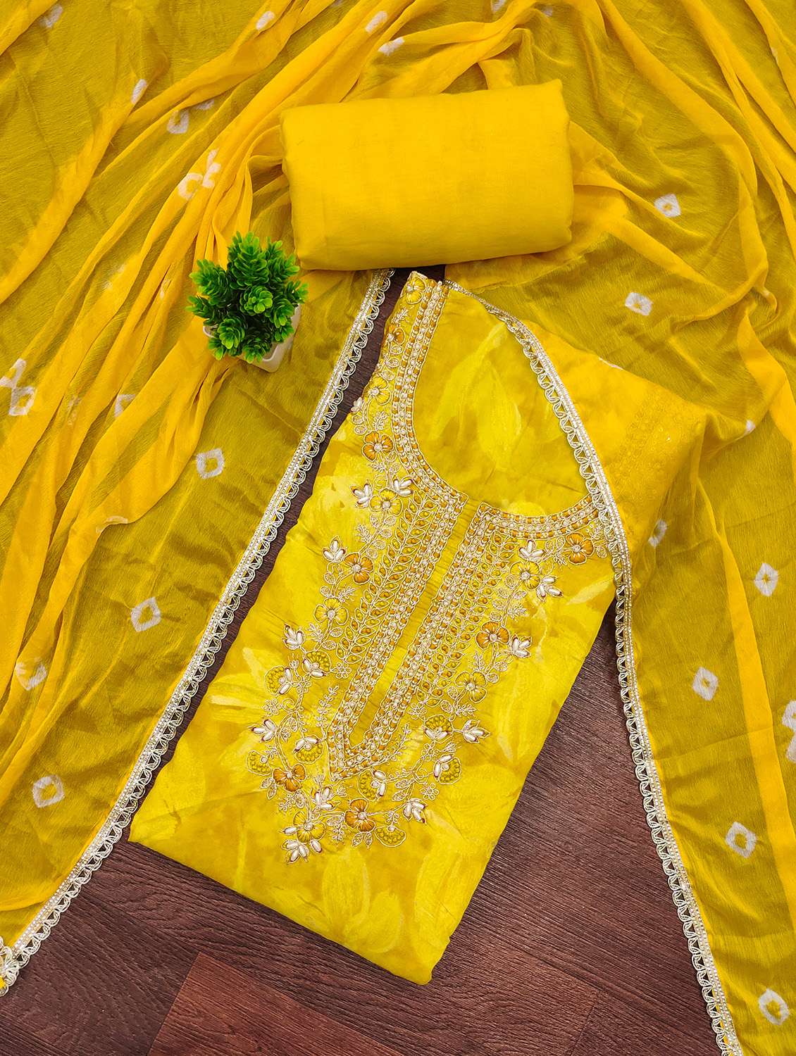 women printed unstitched suit set - 22432007 -  Standard Image - 1