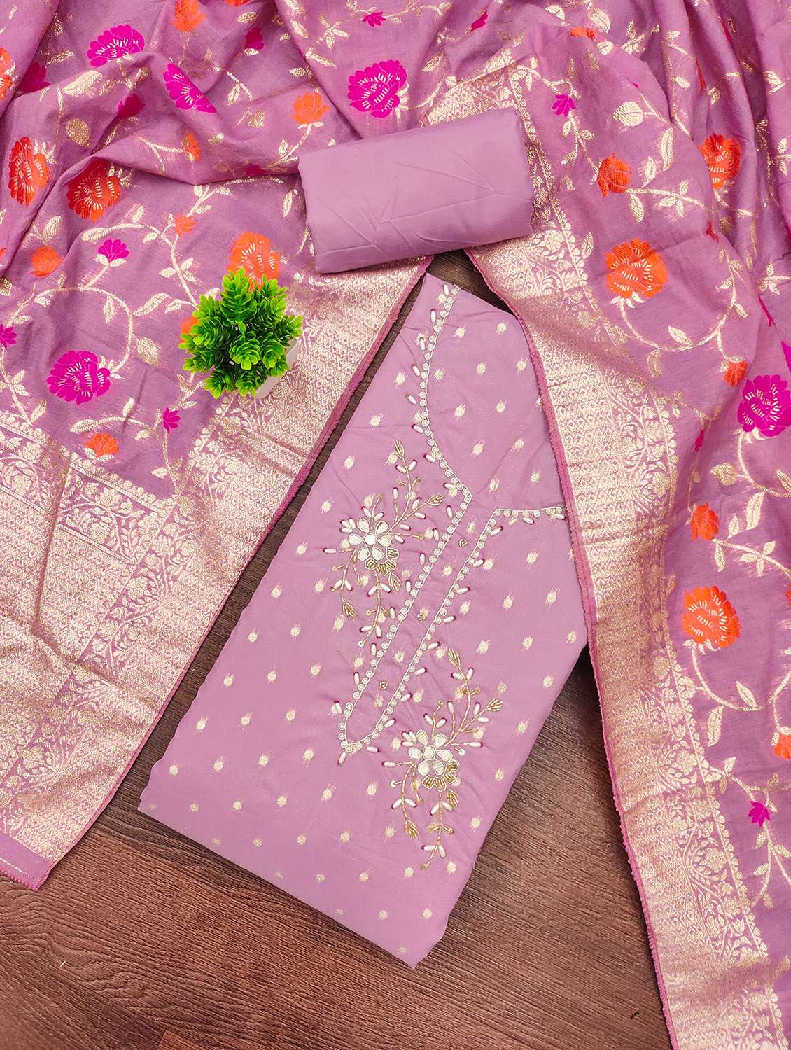 women self design unstitched suit set - 22432015 -  Standard Image - 1