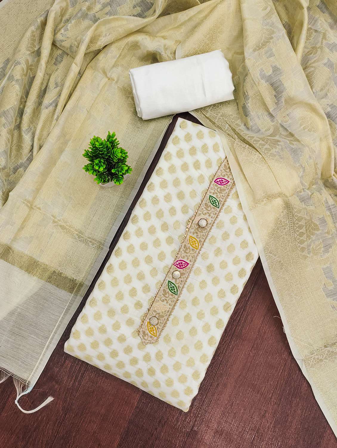 Women Self Design Unstitched Suit Set - 22432049 -  Standard Image - 1