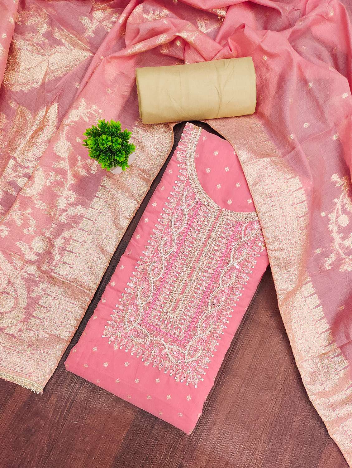 Women Self Design Unstitched Suit Set - 22432059 -  Standard Image - 1