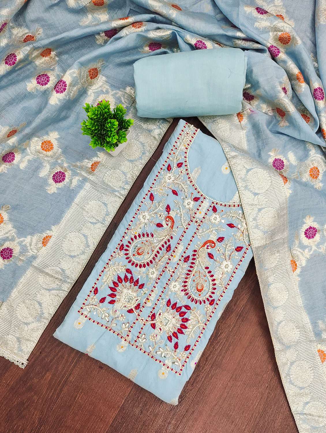 women self design unstitched suit set - 22432081 -  Standard Image - 1