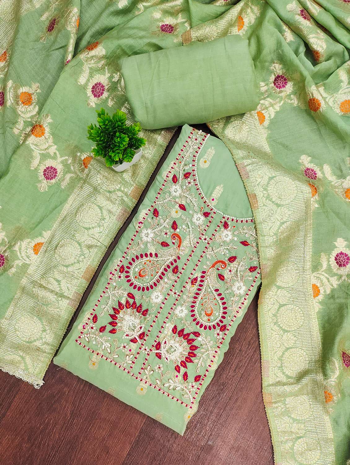 women self design unstitched suit set - 22432082 -  Standard Image - 1