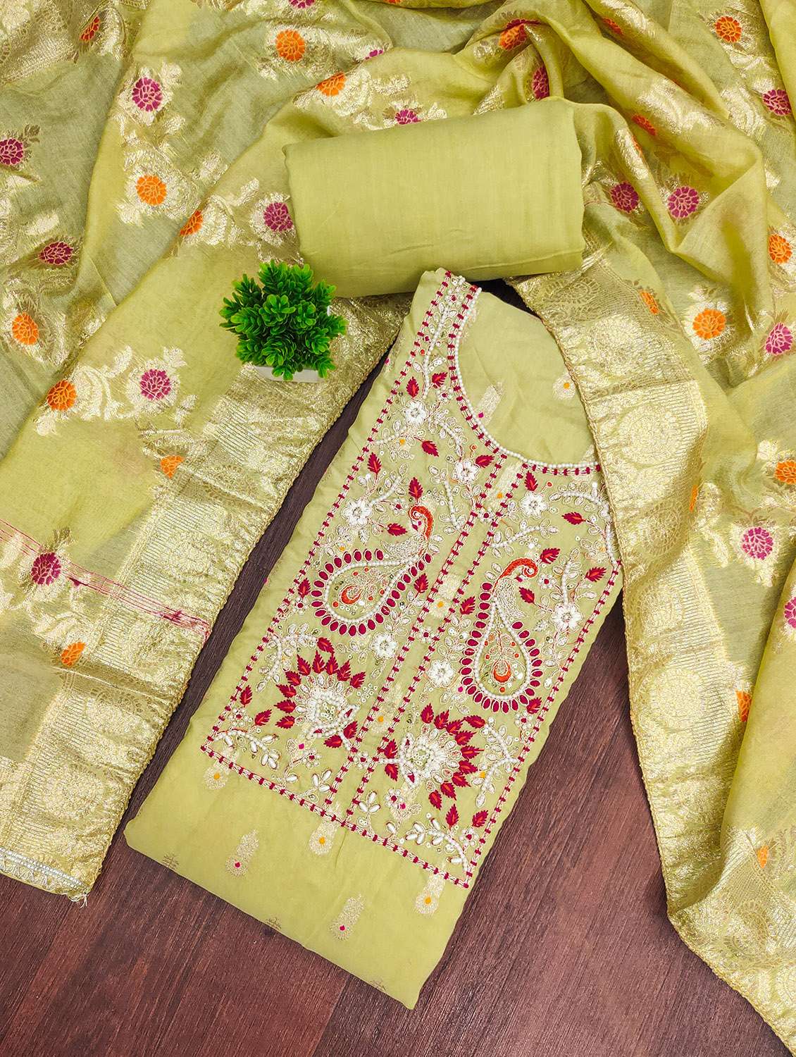 women self design unstitched suit set - 22432083 -  Standard Image - 1