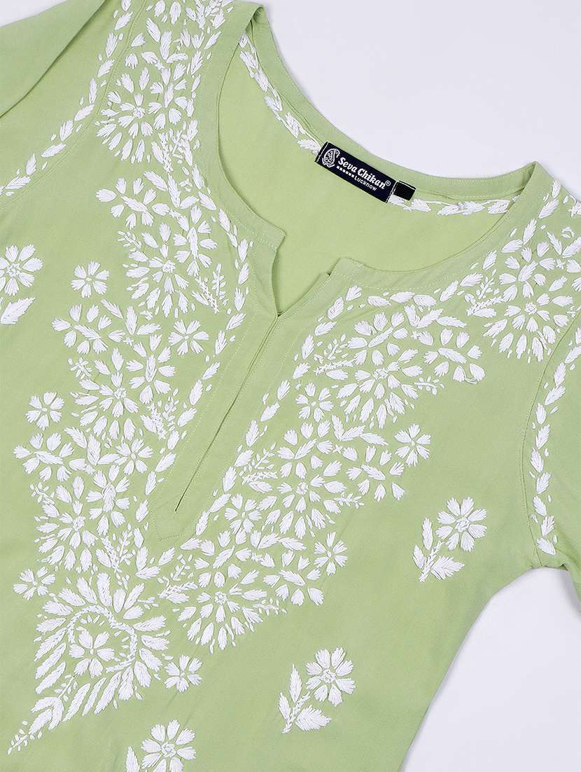 women chikankari long sleeve kurta palazzo set - 22432122 -  Standard Image - 1