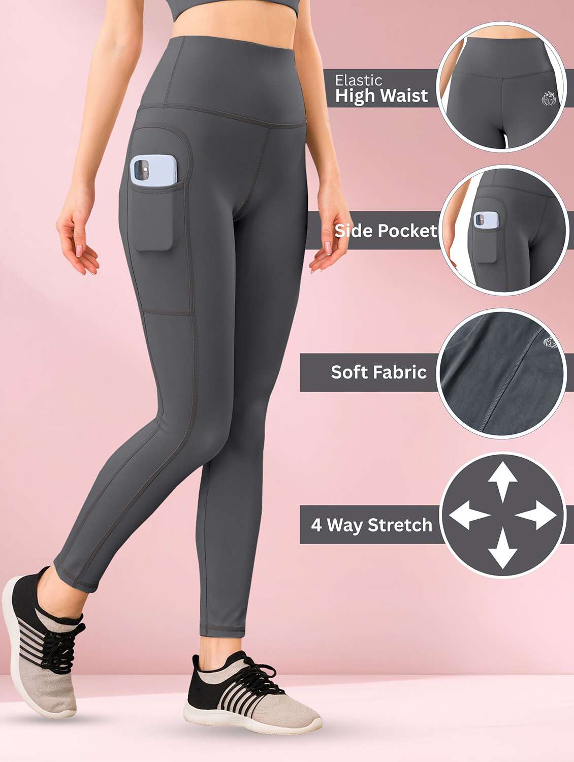 women pack of 2 solid yoga pants  - 22432156 -  Standard Image - 4
