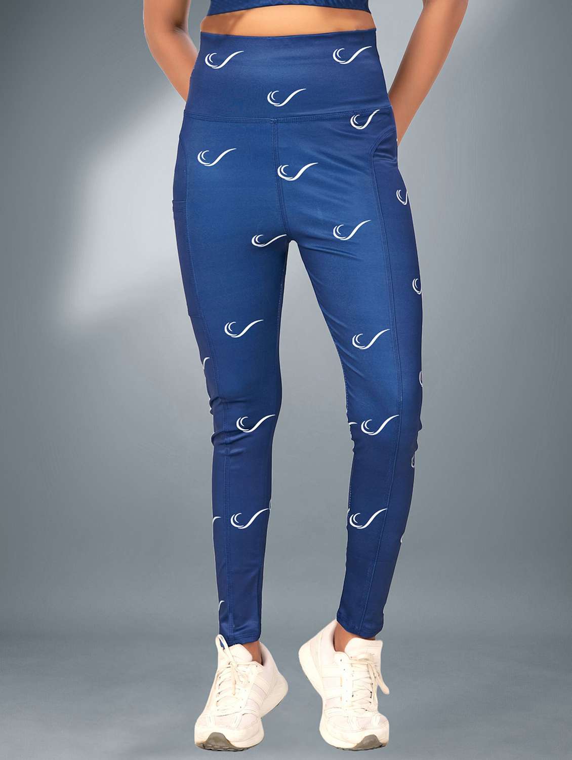 women printed mid rise yoga pants