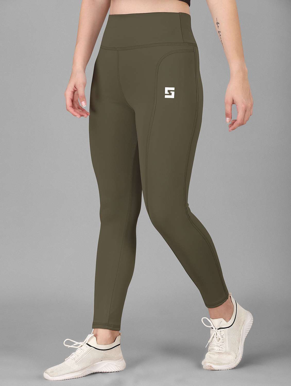 women solid mid rise yoga pants - 22432285 -  Standard Image - 1