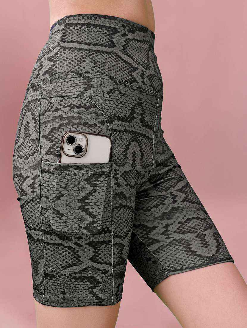 women grey polyester sports shorts short - 22432347 -  Standard Image - 1