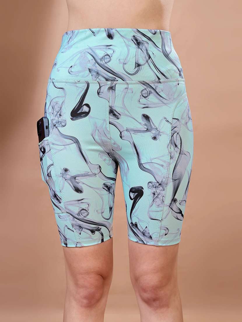 women light blue polyester sports shorts short - 22432368 -  Standard Image - 1