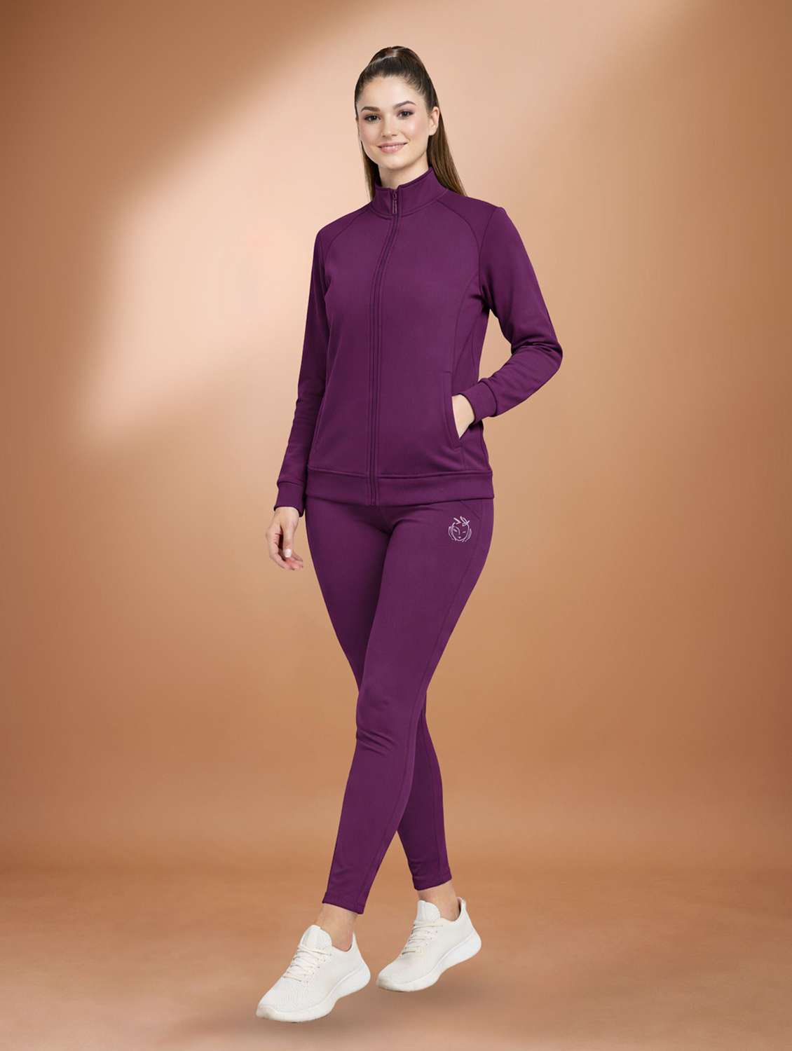 women purple polyester active wear set - co-ords - 22432532 -  Standard Image - 1