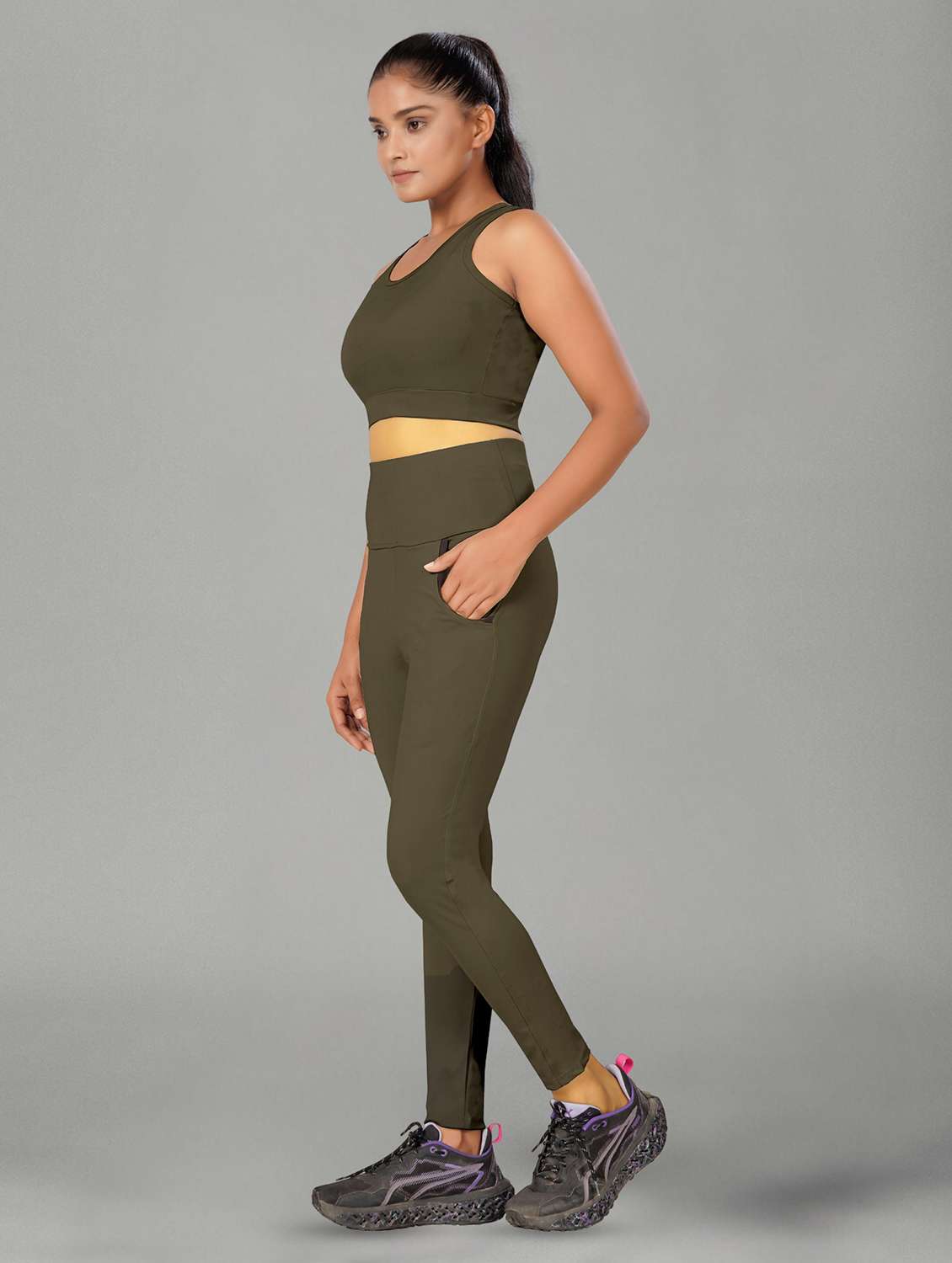 women pack of 2 solid active wear co-ordset - 22432599 -  Standard Image - 1