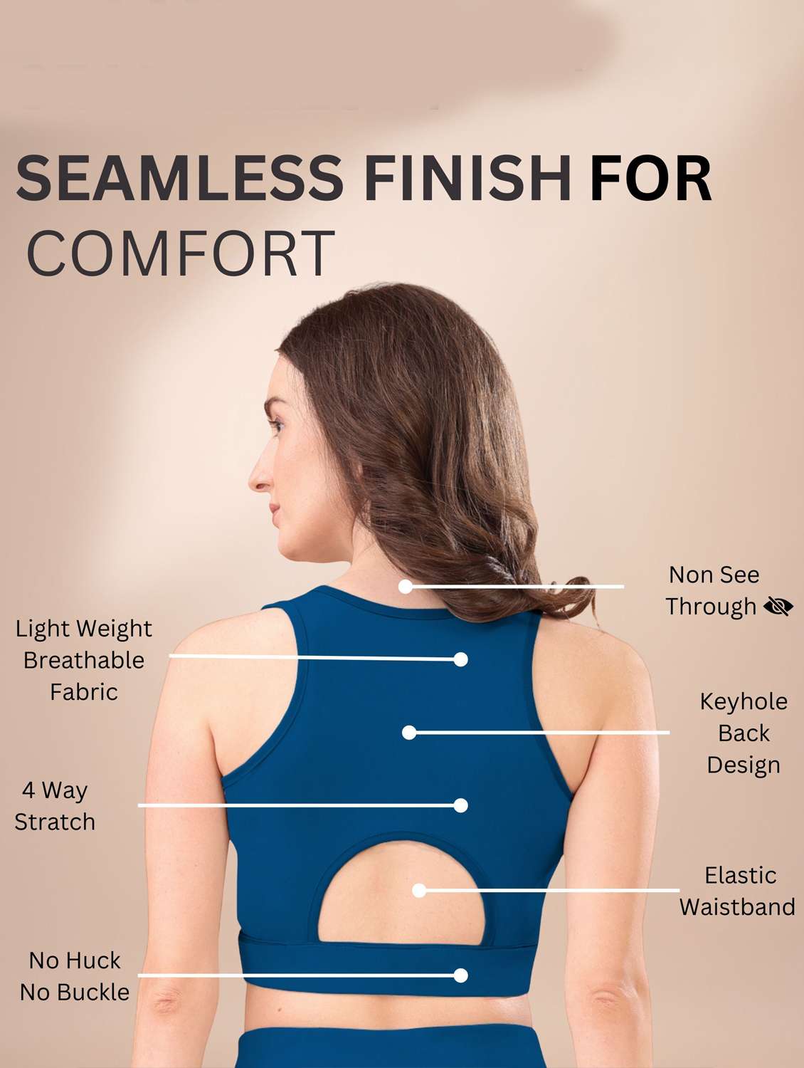 women solid full coverage sports bra - 22432618 -  Standard Image - 4