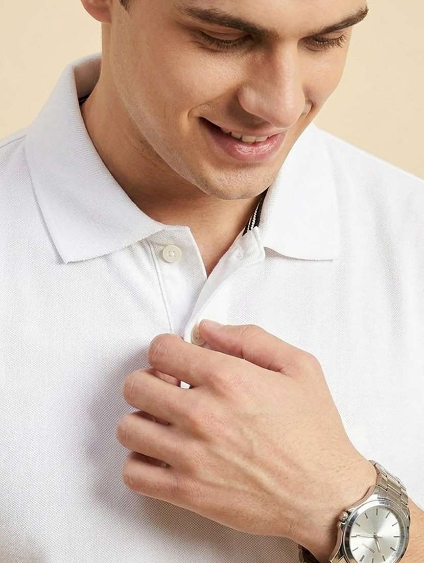 men solid short sleeve regular fit polo t-shirt - 22432762 -  Standard Image - 1
