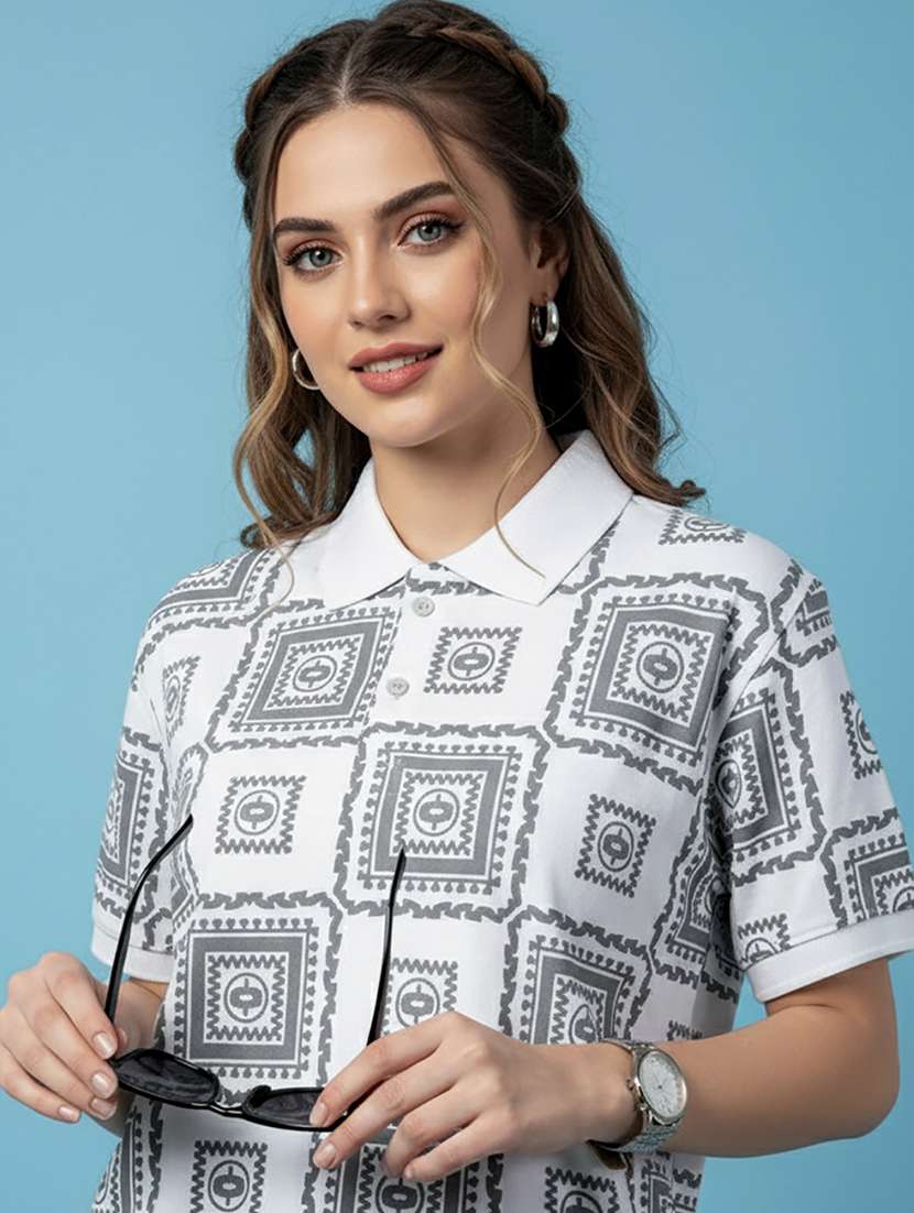 women short sleeve oversized polo t-shirt - 22432801 -  Standard Image - 1