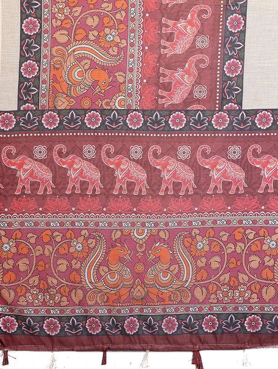 women printed casual wear saree with blouse - 22432832 -  Standard Image - 1