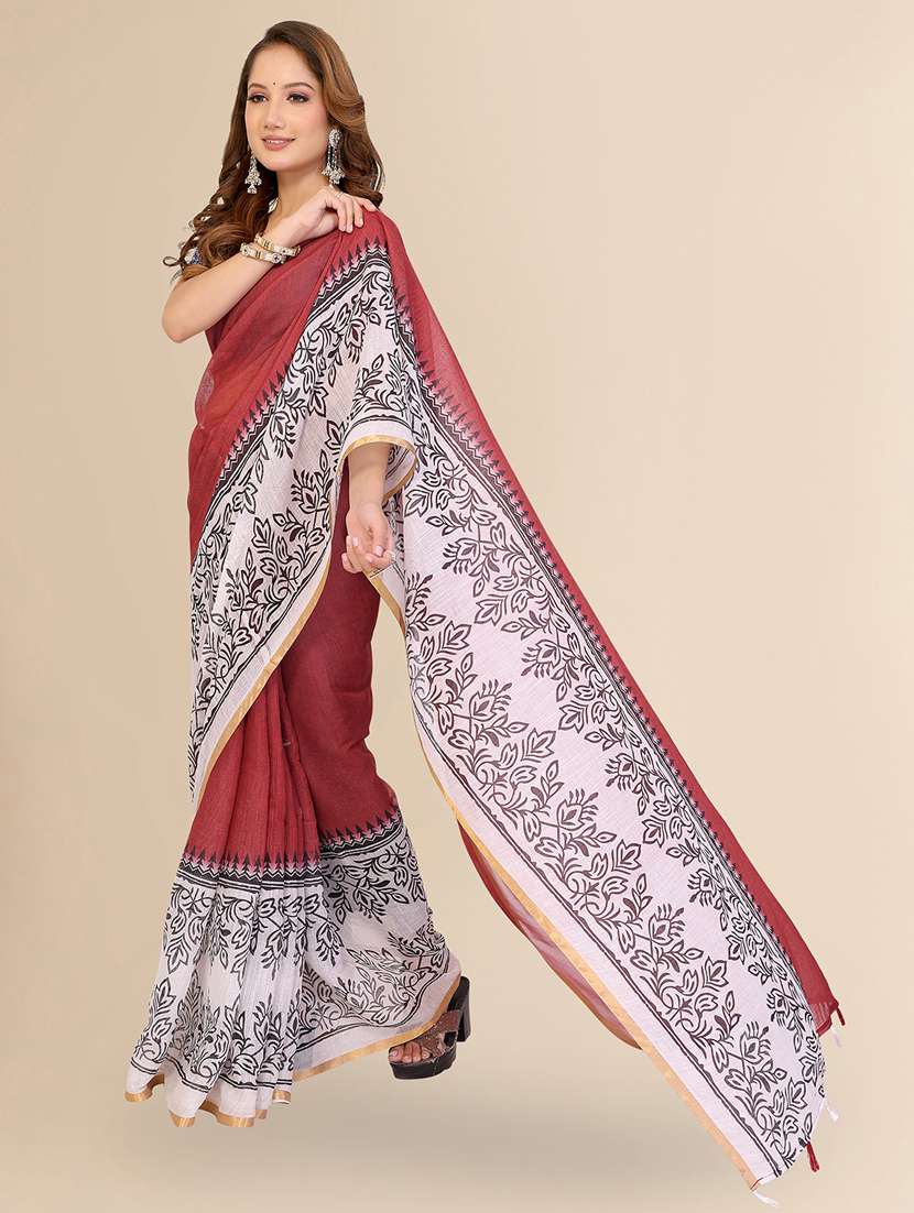 women printed casual wear saree with blouse - 22432841 -  Standard Image - 1