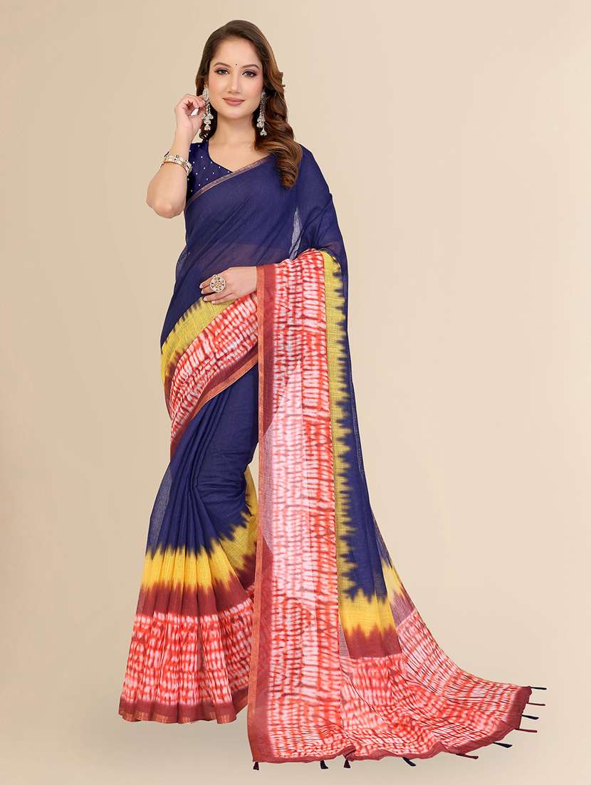 women printed casual wear saree with blouse - 22432844 -  Standard Image - 1