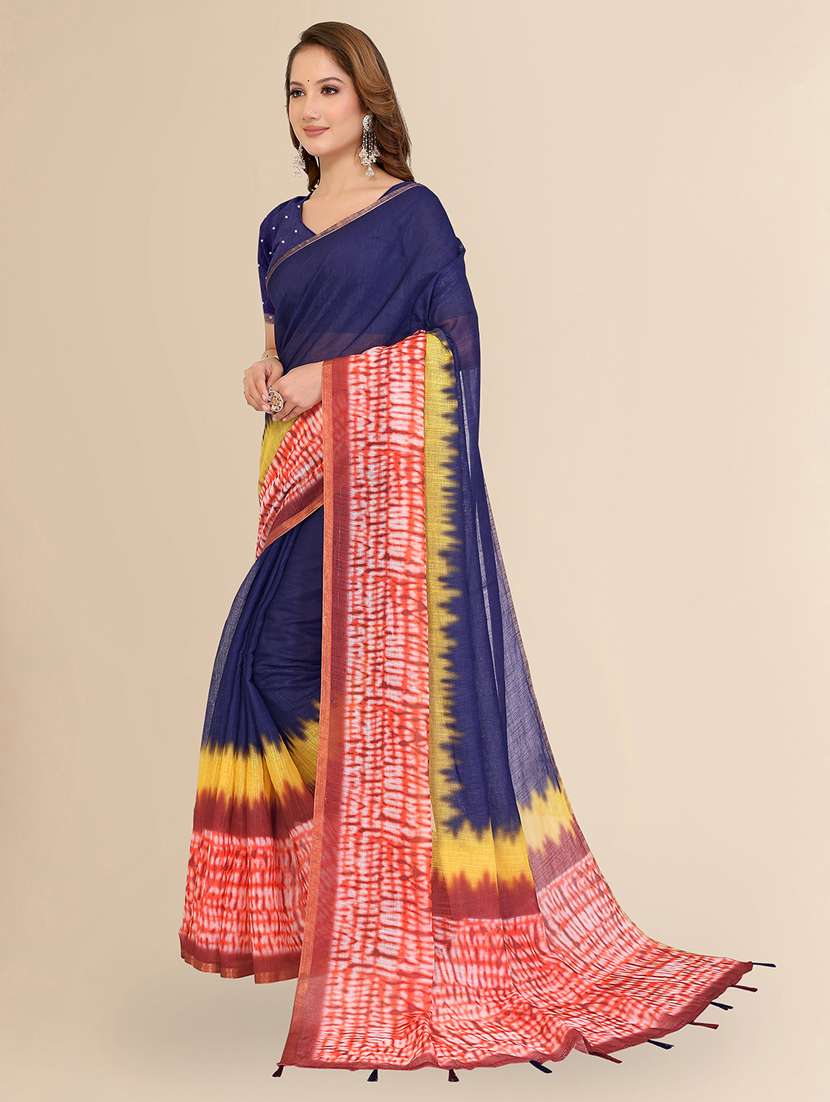 women printed casual wear saree with blouse - 22432844 -  Standard Image - 4