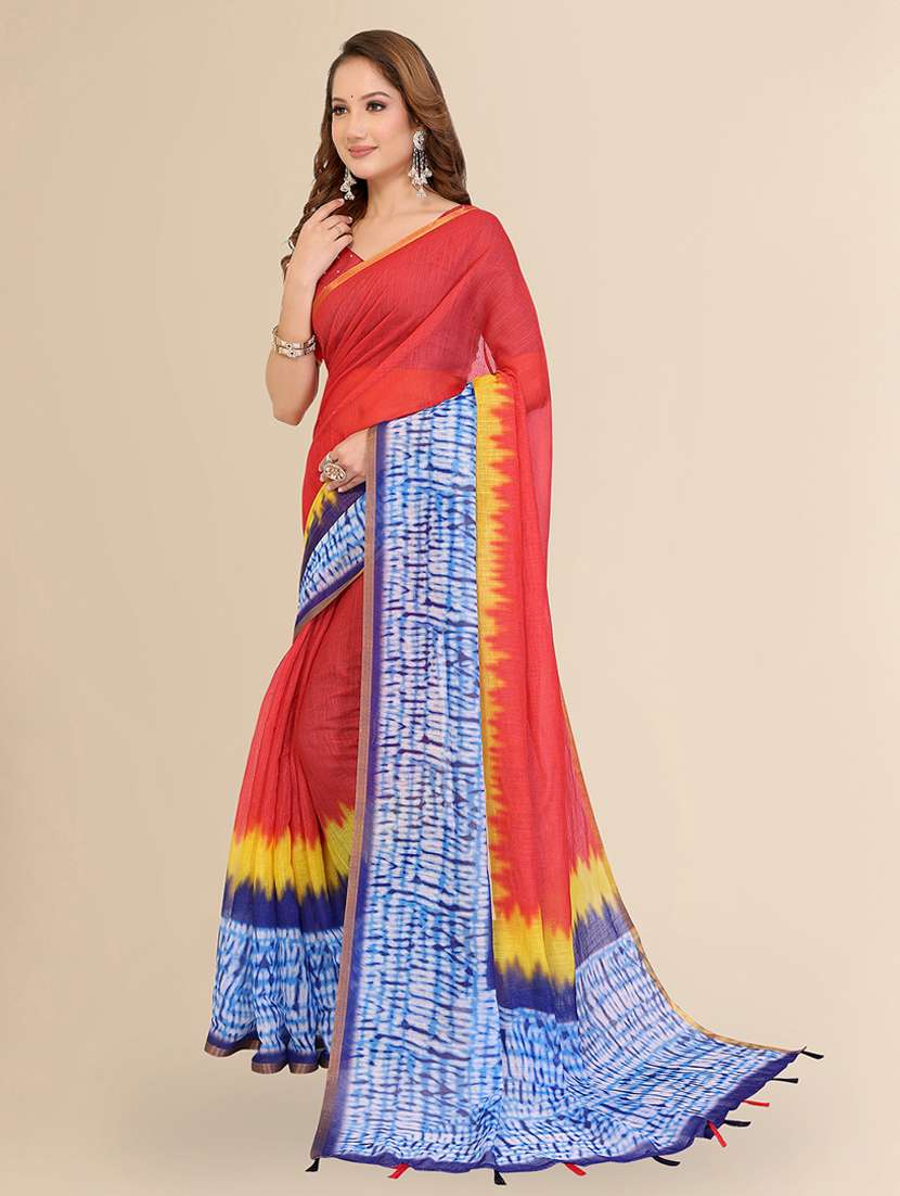 women printed casual wear saree with blouse - 22432845 -  Standard Image - 1