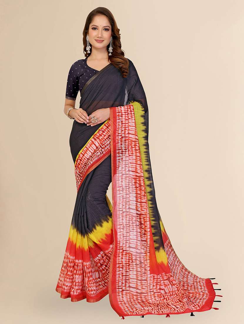 women printed casual wear saree with blouse - 22432846 -  Standard Image - 4