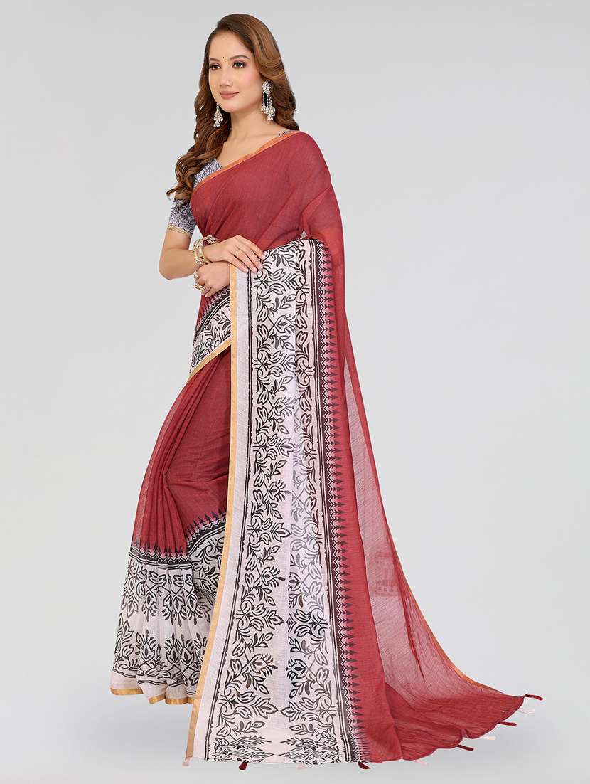 women printed casual wear saree with blouse - 22432870 -  Standard Image - 1