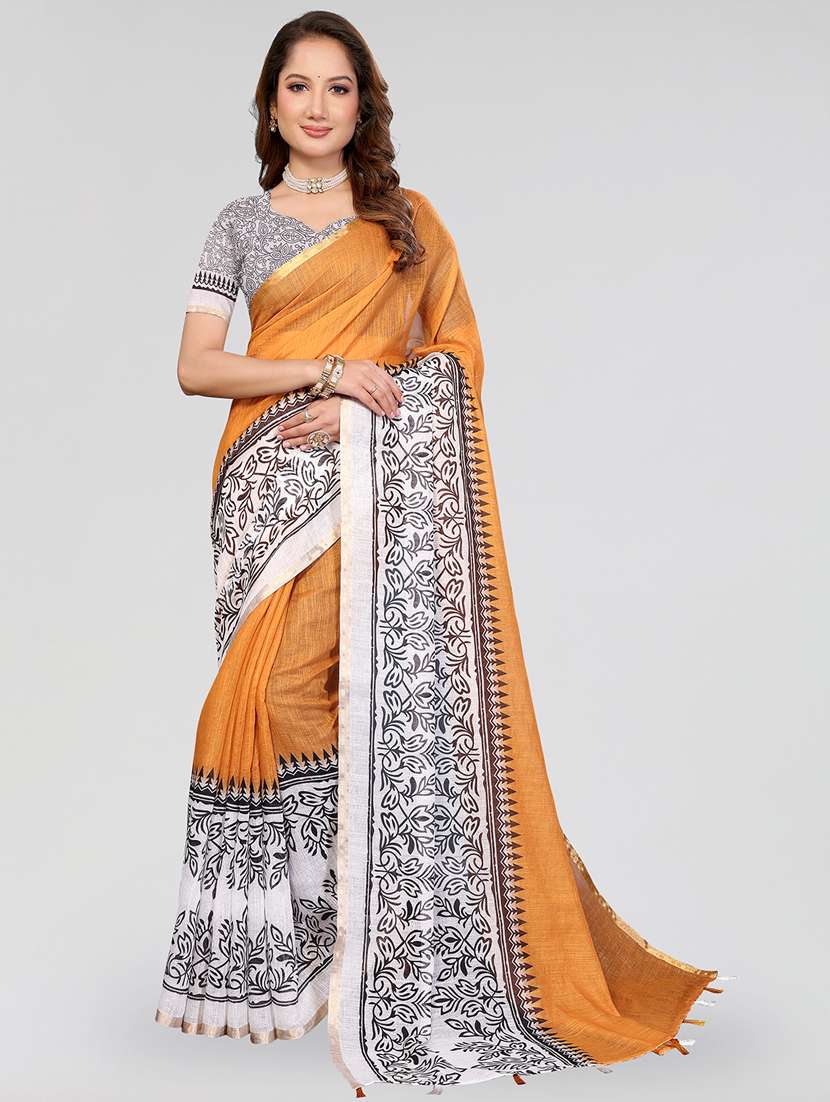 women printed casual wear saree with blouse - 22432871 -  Standard Image - 1