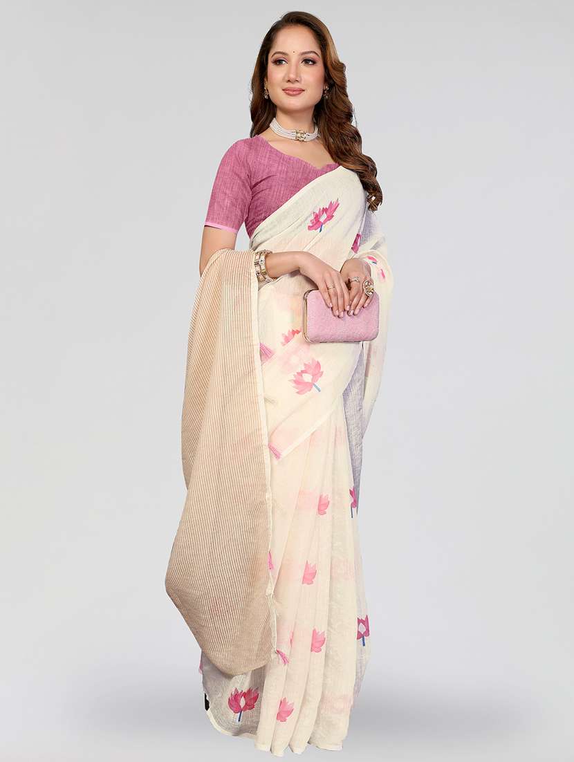 women printed casual wear saree with blouse - 22432879 -  Standard Image - 1