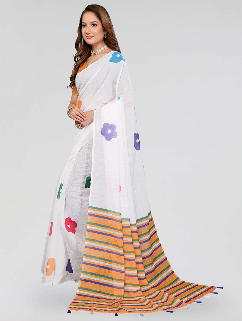 women printed casual wear saree with blouse - 22432880 -  Standard Image - 1