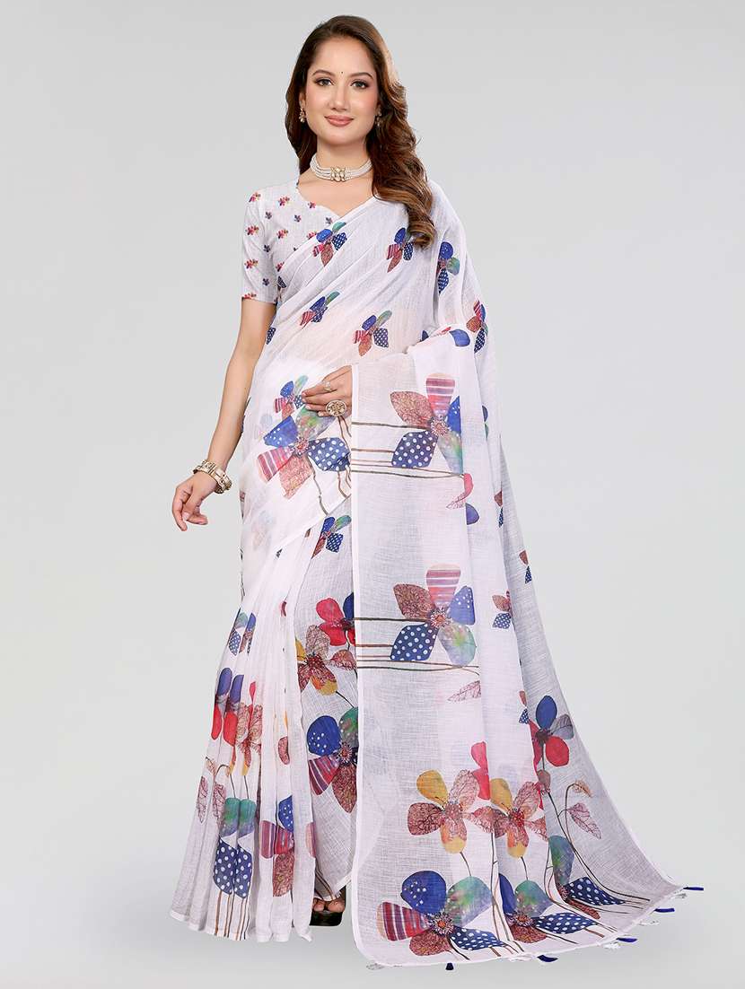 women printed casual wear saree with blouse - 22432881 -  Standard Image - 1