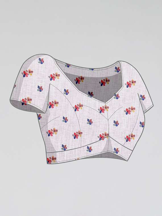 women printed casual wear saree with blouse - 22432881 -  Standard Image - 4