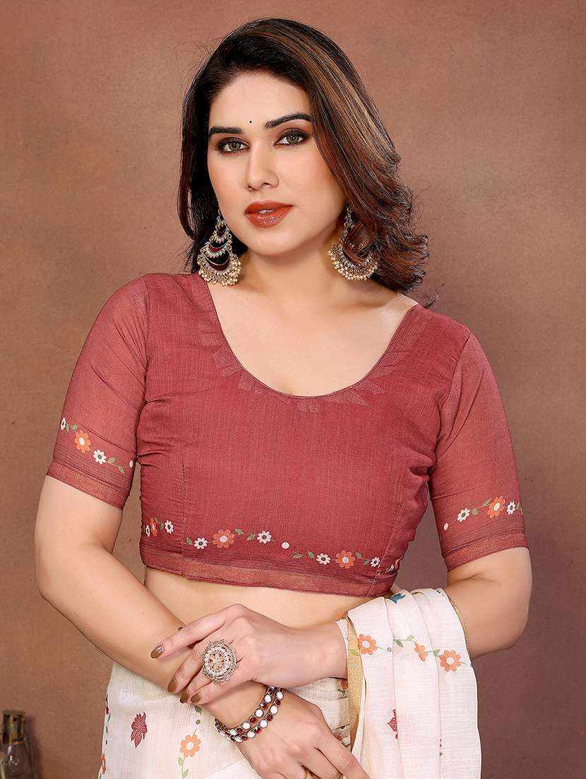 women printed casual wear saree with blouse - 22432882 -  Standard Image - 4