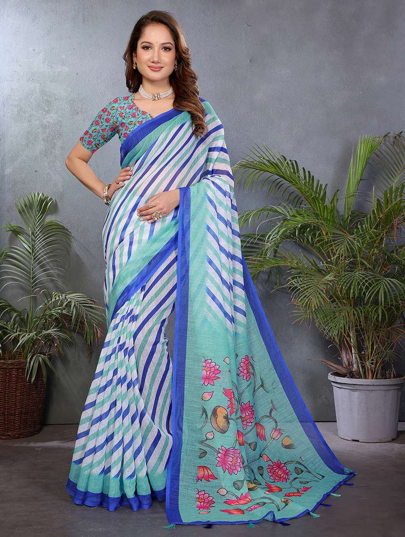 women printed casual wear saree with blouse - 22432889 -  Standard Image - 1