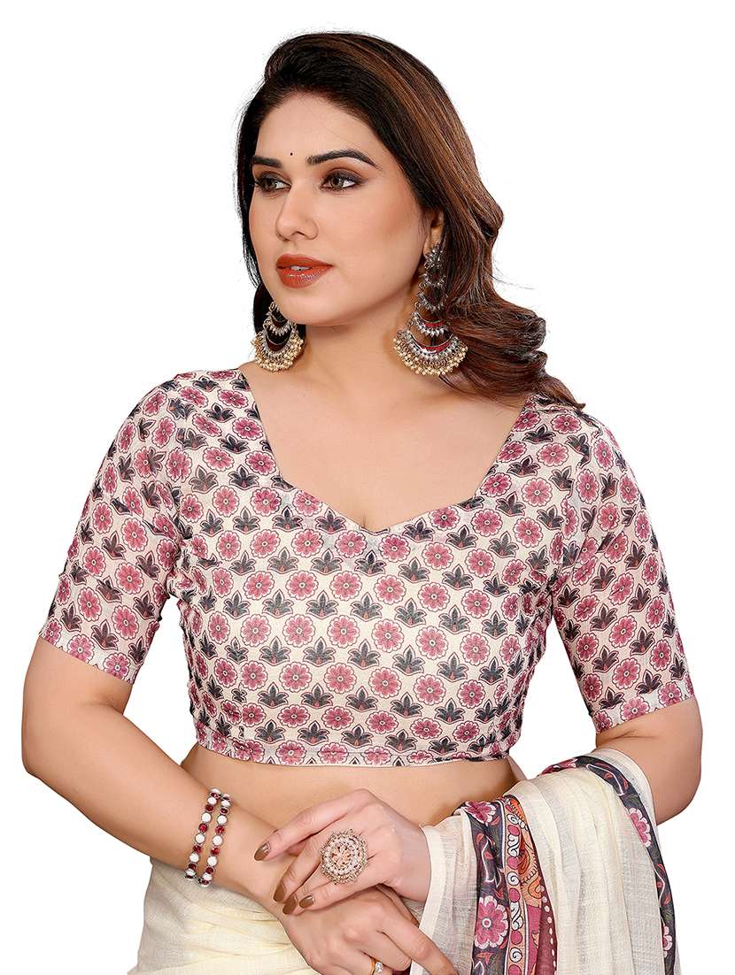 women printed casual wear saree with blouse - 22432907 -  Standard Image - 4