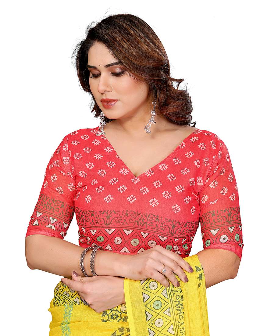 women printed casual wear saree with blouse - 22432910 -  Standard Image - 4