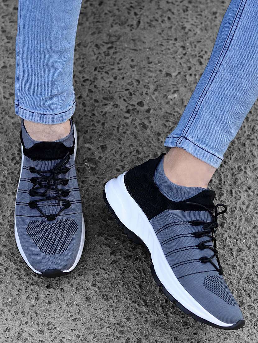 men grey lace-up sport shoe - 22433058 -  Standard Image - 1