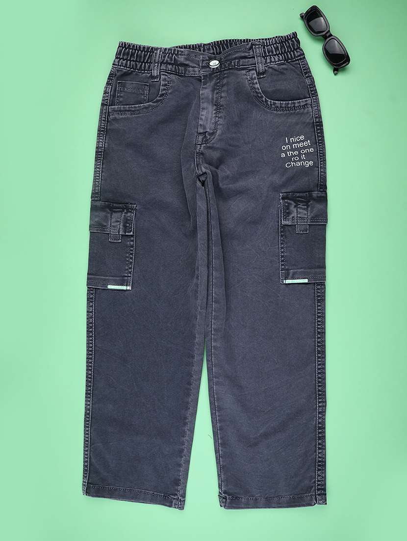 grey poly cotton plain jean