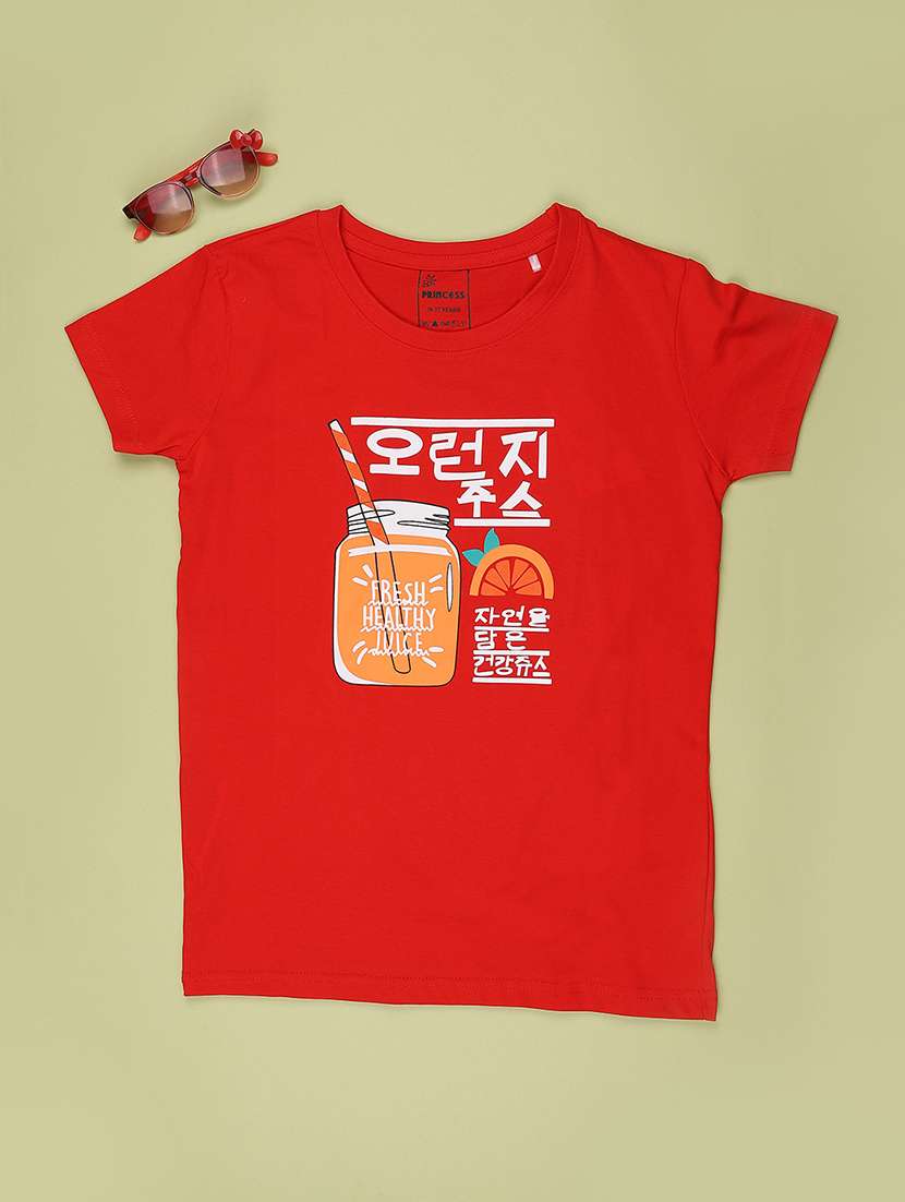 girls printed round neck short sleeves tee - 22433154 -  Standard Image - 1