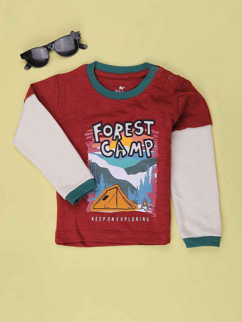 Boys Printed Long Sleeves Regular Fit T-shirt - 22433351 -  Standard Image - 1