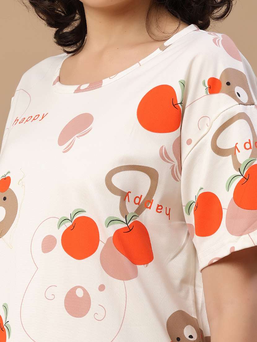 off white polyester nighty sleepshirts & - 22433376 -  Standard Image - 1