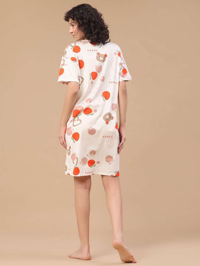 off white polyester nighty sleepshirts & - 22433376 -  Standard Image - 4