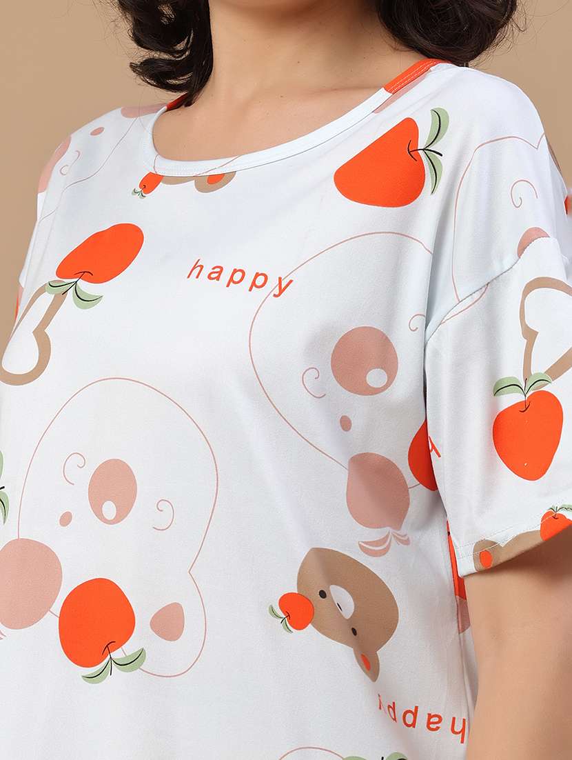 white polyester nighty sleepshirts & - 22433378 -  Standard Image - 1