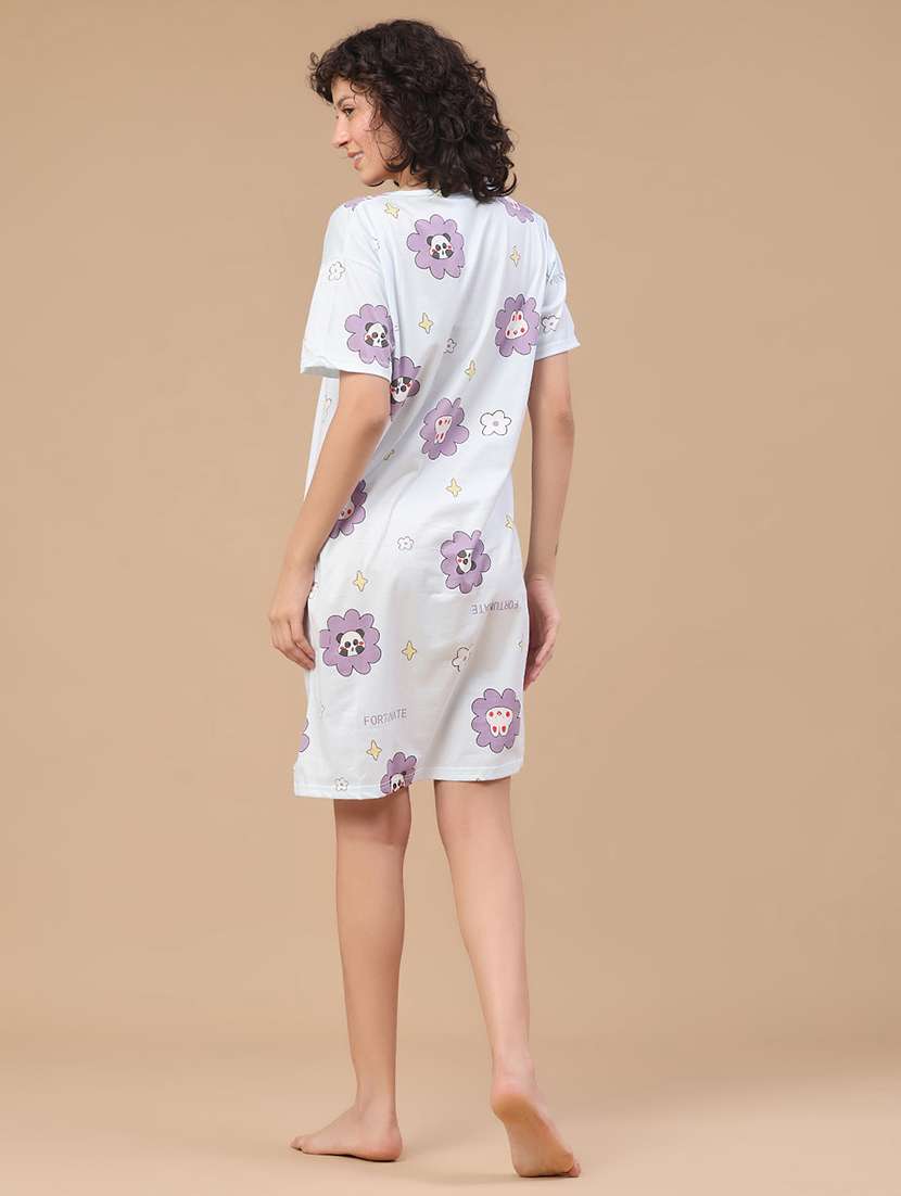 light blue polyester nighty sleepshirts & - 22433379 -  Standard Image - 4