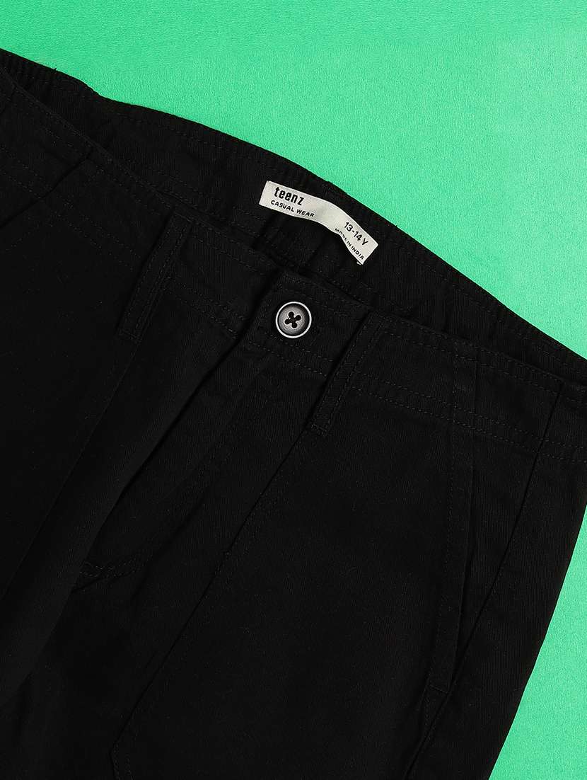 boys solid mid rise cargo pant - 22433392 -  Standard Image - 4