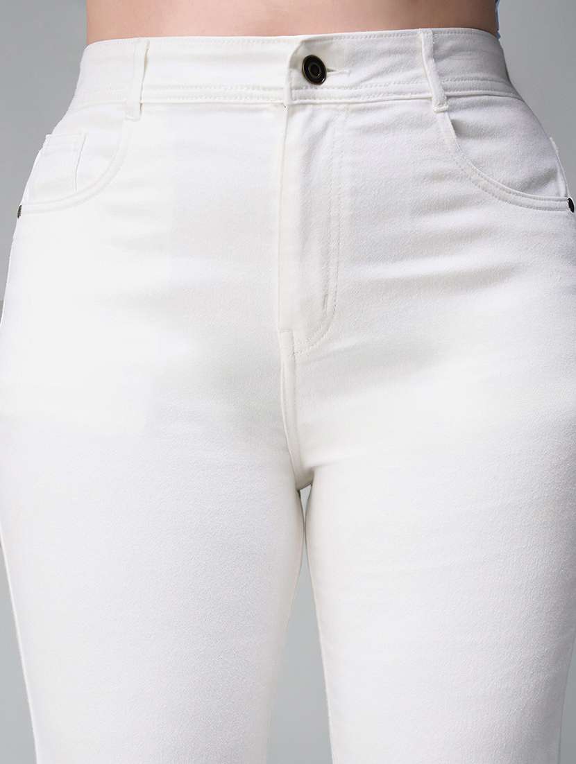 women solid high rise skinny jeans - 22433409 -  Standard Image - 1