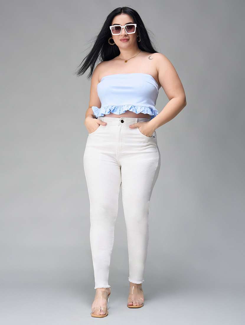 women solid high rise skinny jeans - 22433409 -  Standard Image - 4